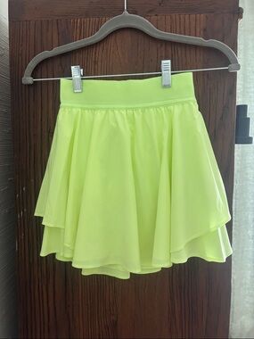 lululemon athletica Bright Lime/Yellow Pleated Mini Skirt